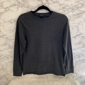 POLO—CHARCOAL GREY LONG SLEEVE - BOYS